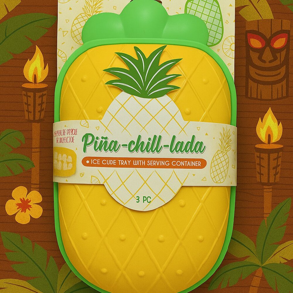🍍 Piña-Chill-Lada Ice Cube Tray Set | Pineapple Tiki Vibes! 🍍